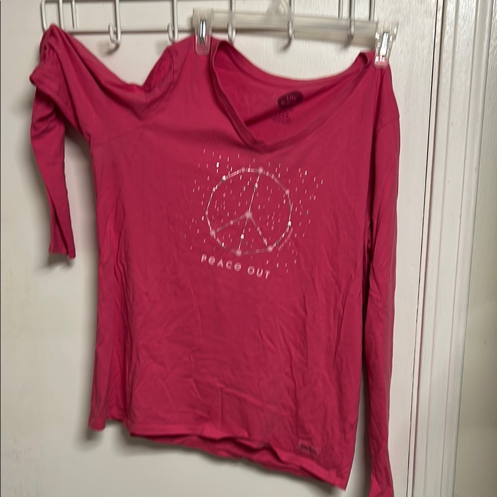 Life Is Good Pink Relaxed long Sleeve Top